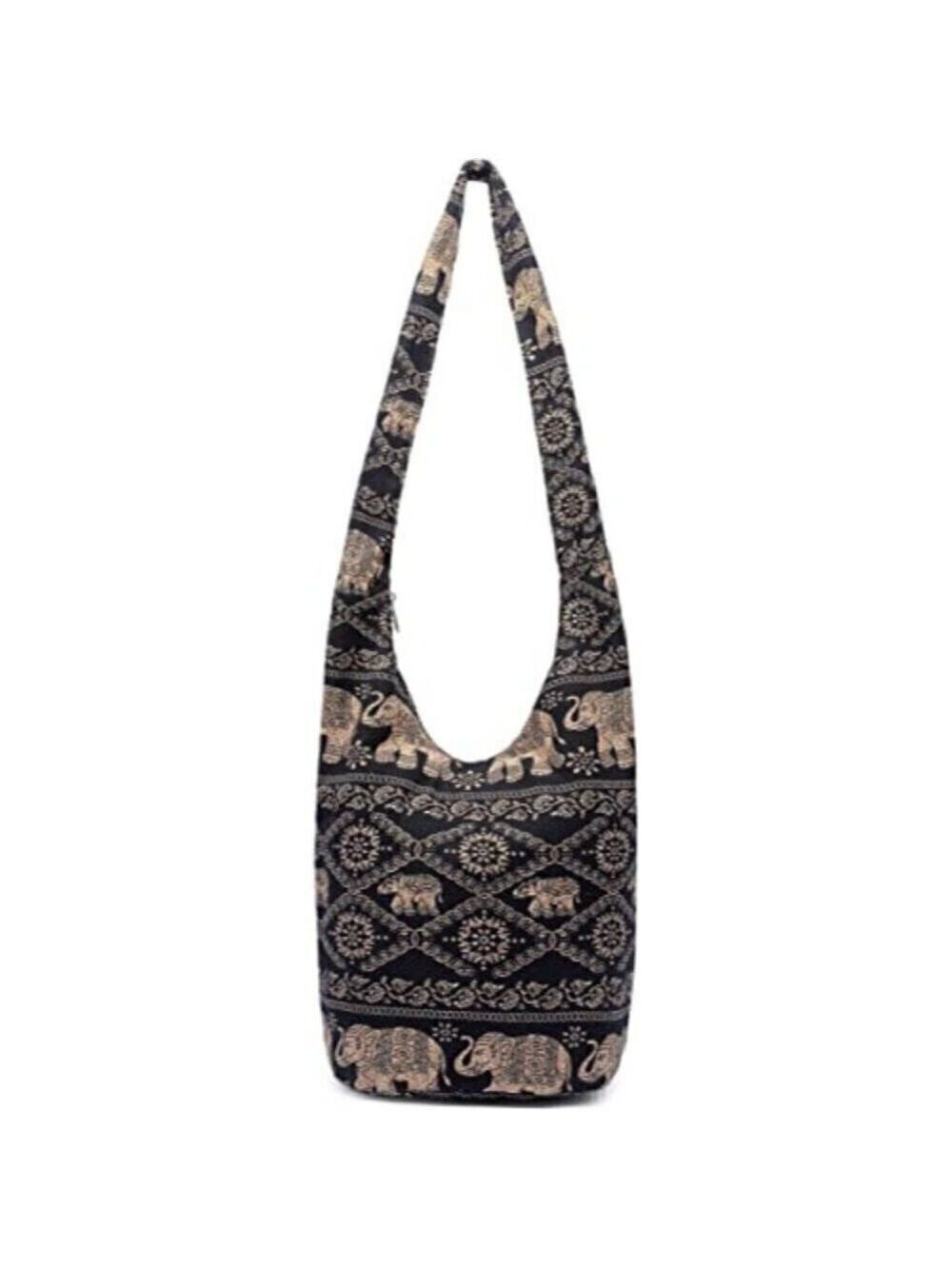 𝅺🆕 Hobo Fashion canvas Shoulder Bag Hippie Crossbody Bohemian Animal Print NWT